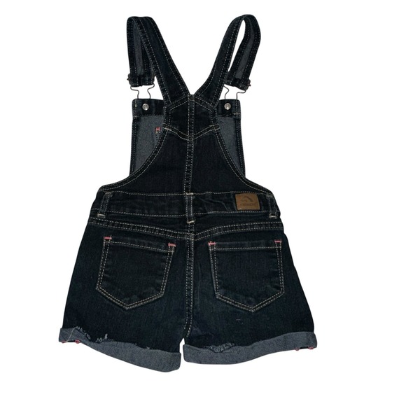 Jordache Jeans Distressed Cuffed Blue Denim Overall Shorts Girls 2T - Picture 2 of 6